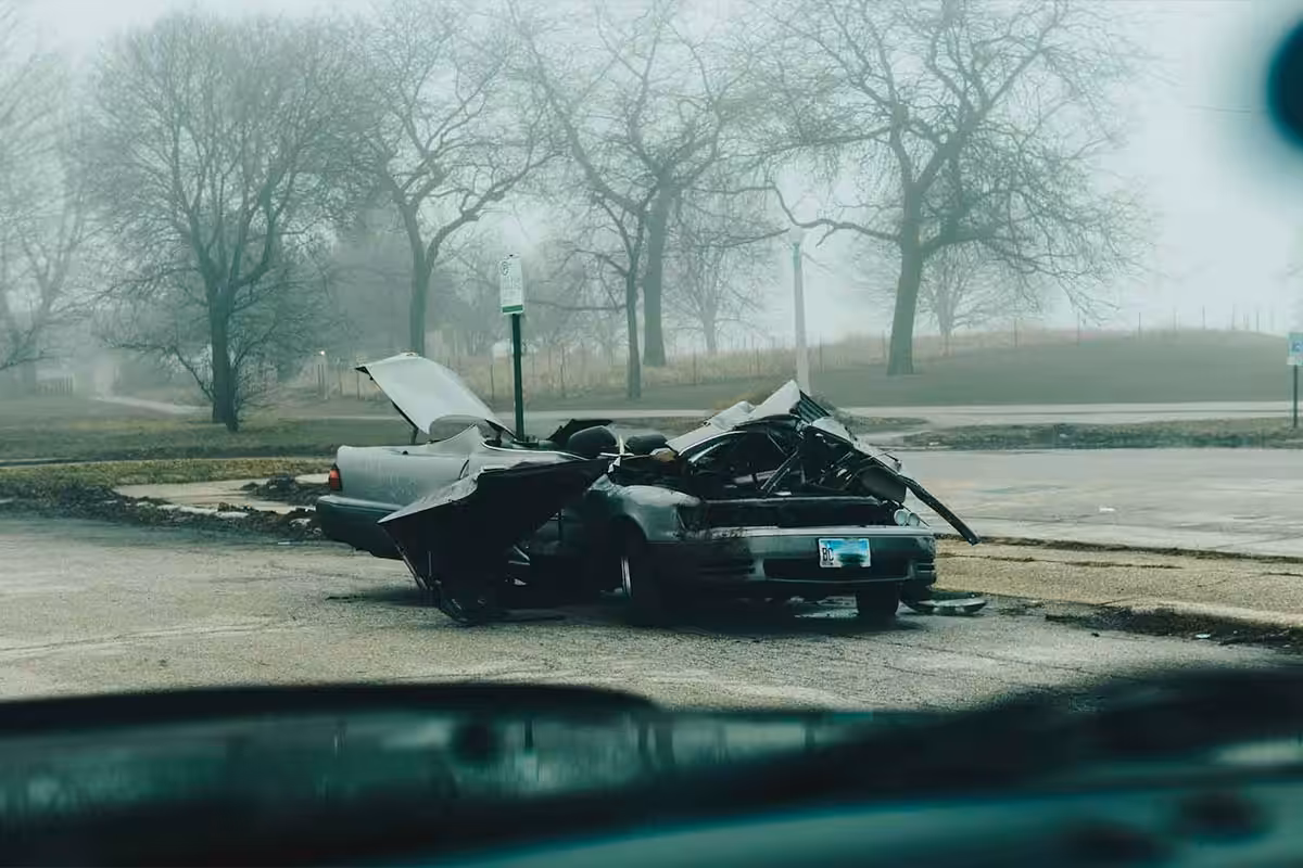 wrecked car
