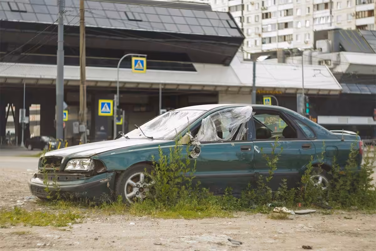 wrecked car