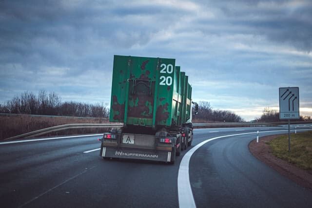 back of a green truck