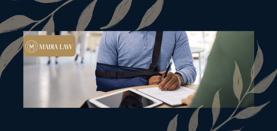 Injured person signing document